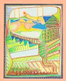 Baptism of a Dragon Lady by Larry Connatser, 1989, Acrylic on Board, sold Jun 2026