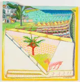 Landscape with a house and a dog by Larry Connatser, 1990, Acrylic on Board, sold Jun 2026