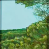 Landscape by Katherine Sandoz, Oil on Board, sold Jun 2026