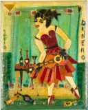 Woman with Guitar by Laura Dinello, 2010, Mixed Media, sold Jun 2026