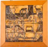 Deer by P. Tucker, 1980, Mixed Media Tiles, offered Jun 2026