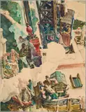 Construction Scene by Walt S. Louderback, Watercolor, sold Jun 2026