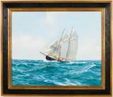 Schooner by Charles Vickery, Oil on Canvas, sold Jun 2026