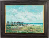At the Pier by Donald Purdy, Oil on Board, sold Jun 2026