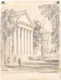First Baptist Church by Christopher Murphy Jr., Pencil on Paper, sold Jun 2026