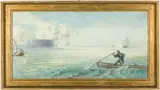 Attack on a Fort by A. Marilo, Oil on Board, sold Jun 2026