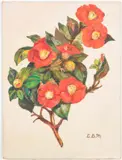 Red Flowers by Lucille Desboullions Murphy, Oil on Canvasboard, sold Jun 2026
