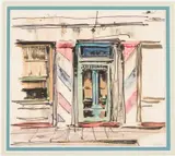 Barber Shop by Christopher Murphy Jr., Watercolor, sold Jun 2026