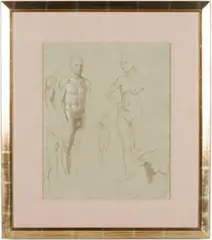 Multiple Figure Studies by Paul Goadby Stone, Pencil and Wash on Paper, sold Feb 2026