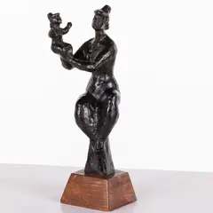 Mother and Child by Chaim Gross, Bronze, sold Feb 2026