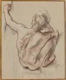 Male Nude by Paul Cadmus, 1988, Graphite and Conte, sold Feb 2026