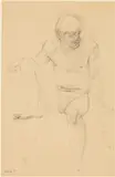 Seated Male Study by Paul Goadby Stone, 1971, Pencil Study on Paper, sold Feb 2026