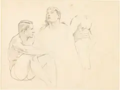 Double Sided Figure Studies by Paul Goadby Stone, Pencil on Paper, sold Feb 2026