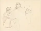 Double Sided Figure Studies by Paul Goadby Stone, Pencil on Paper, sold Feb 2026