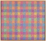 Multicolor Checkered Abstract by Mario Yrisarry, 1973, Acrylic on Canvas, sold Feb 2026