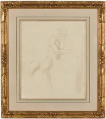 Seated Male Figure by Paul Goadby Stone, Pencil and Wash on Paper, sold Feb 2026