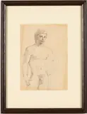 Standing Male Nude by Paul Goadby Stone, Pencil Study, sold Feb 2026