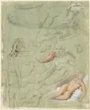 Double Sided Figure Studies by Paul Goadby Stone, 1957, Pencil and Wash on Paper, sold Feb 2026