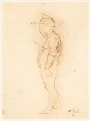 Standing Figure by Miguel Condé, 1966, Pencil on Paper, sold Feb 2026
