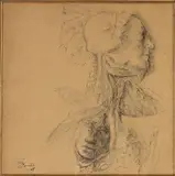 Study of Two Faces by Miguel Condé, 1964, Pencil on Paper, sold Feb 2026