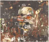 Heads 7 by Tom Fellner, 1993, Mixed Media on Board, sold Feb 2026