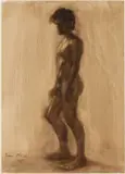 Standing Male Nude by Isaac McCaslin, 2014, Oil on Canvas Board, sold Feb 2026