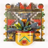 Geometric Mask Figure by Gregory Lomayesva, Mixed Media, sold Oct 2025