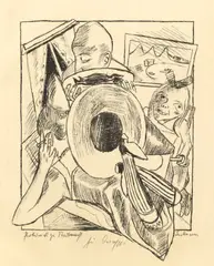Möbliert by Max Beckmann, 1920, Lithographie auf dünnem Papier, sold May 2013