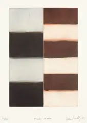 Mirror Mirror by Sean Scully, 2002, Original-Halbleinenmappe mit einer Farbaquatinta auf Velin mit begleitendem Text von Jürgen Habermas, sold Jun 2013