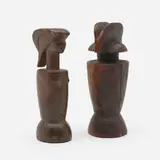 Figures, set of two by West African, carved wood, sold Jun 2023