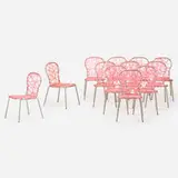 Zig Zag chairs from L'est Parisien, set of twelve by Fernando and Humberto Campana, 2001, plastic tubing, powder-coated steel, sold Jun 2023