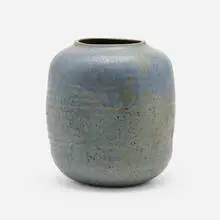 Vase by Toshiko Takaezu, c. 1985, glazed stoneware, sold Jun 2023