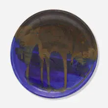Plate by Toshiko Takaezu, c. 1995, glazed porcelain, sold Jun 2023