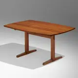 Trestle dining table by George Nakashima, 1968, cherry, walnut, sold Jun 2023
