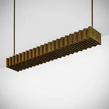 Honeycomb ceiling lamp by Jules Wabbes, c. 1968, bronze, brass-plated steel, sold Jun 2023