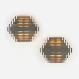 Sconces, pair by Jules Wabbes, c. 1950, brushed chrome-plated bronze, sold Jun 2023