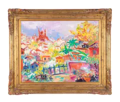 Taxco Morning by Arthur Weeks, 1983, oil on canvas, sold Jan 2024
