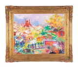 Taxco Morning by Arthur Weeks, 1983, oil on canvas, sold Jan 2024