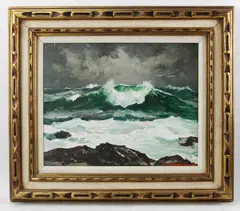seascape by Stanley Wingate Woodward, oil on board, sold Aug 2022