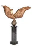 Wings by Severino Braccialarghe, bronze cast mounted on granite column, sold Nov 2020