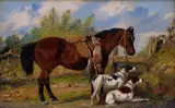 Horse and hounds by Samuel Henry Alken, oil on panel, offered Nov 2014