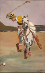 The polo player by German School, oil on board, sold Nov 2014