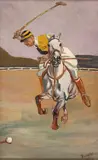 The polo player by German School, oil on board, sold Nov 2014