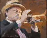 Trumpeter by Jan Frazee, Pastel on Paper, sold Oct 2025