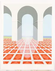 Villa by the Sea by Clarence Carter, Silkscreen, sold Oct 2025