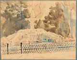 Forsyth Fountain by Myrtle Jones, Watercolor, sold Oct 2025