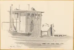 Pilot's House by Ray Ellis, Graphite on Paper, sold Oct 2025