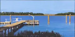 Fixin to Fish, Wilmington Island River by Anthony Palliser, 2002, Oil on Canvas, sold Oct 2025