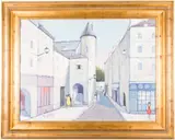 European Street Scene by Charles Levier, Oil on Canvas, sold Oct 2025