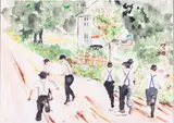 Street Scene by Johnny Mercer, Watercolor, sold Oct 2025